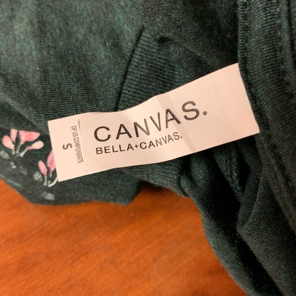 BELLA + CANVAS Green with Roses “Sacred” T Shirt Small - Picture 5 of 5